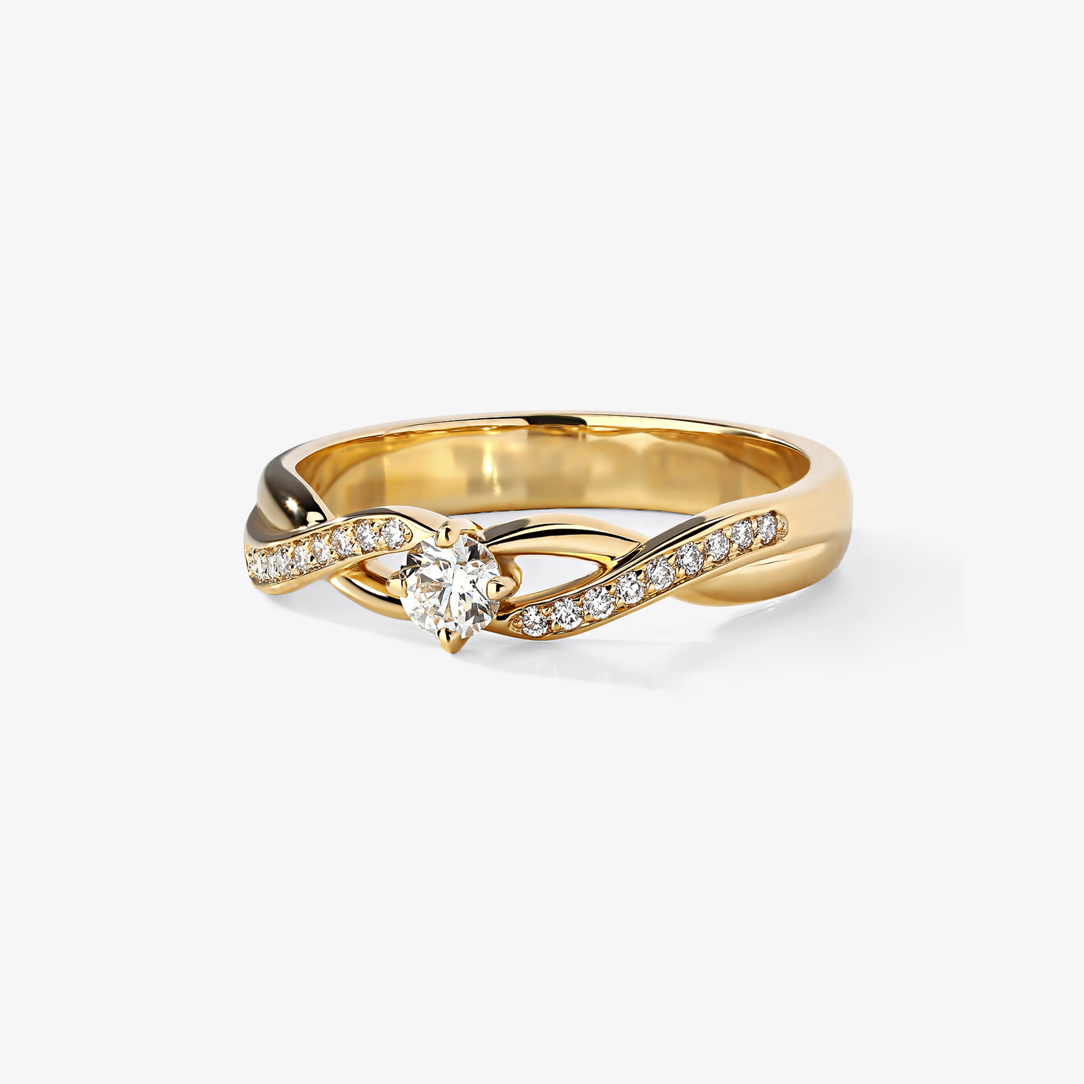 Помолвочное кольцо 0.2 ct. со вставками бриллиантов