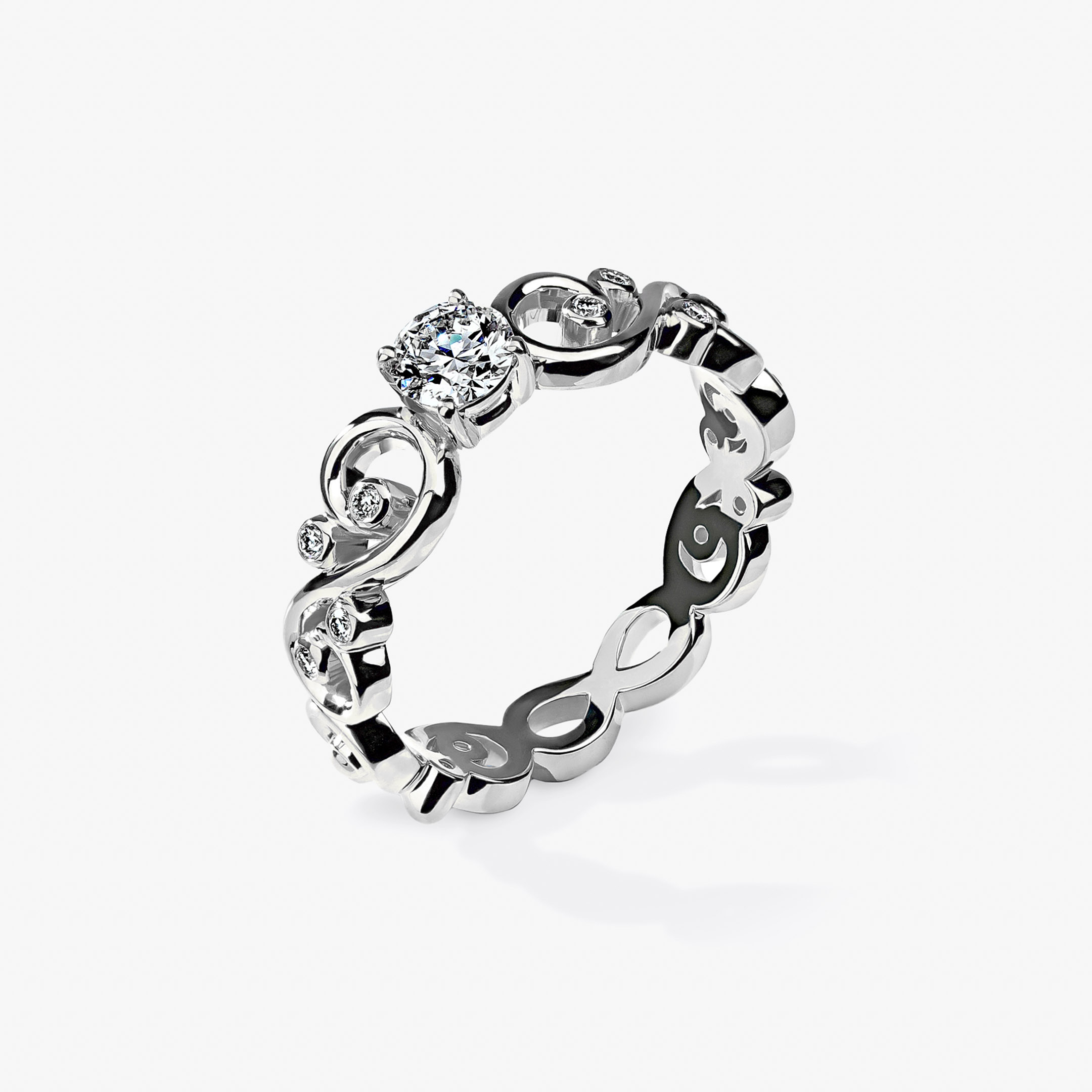 Дизайнерское кольцо 0.4 ct. со вставками бриллиантов