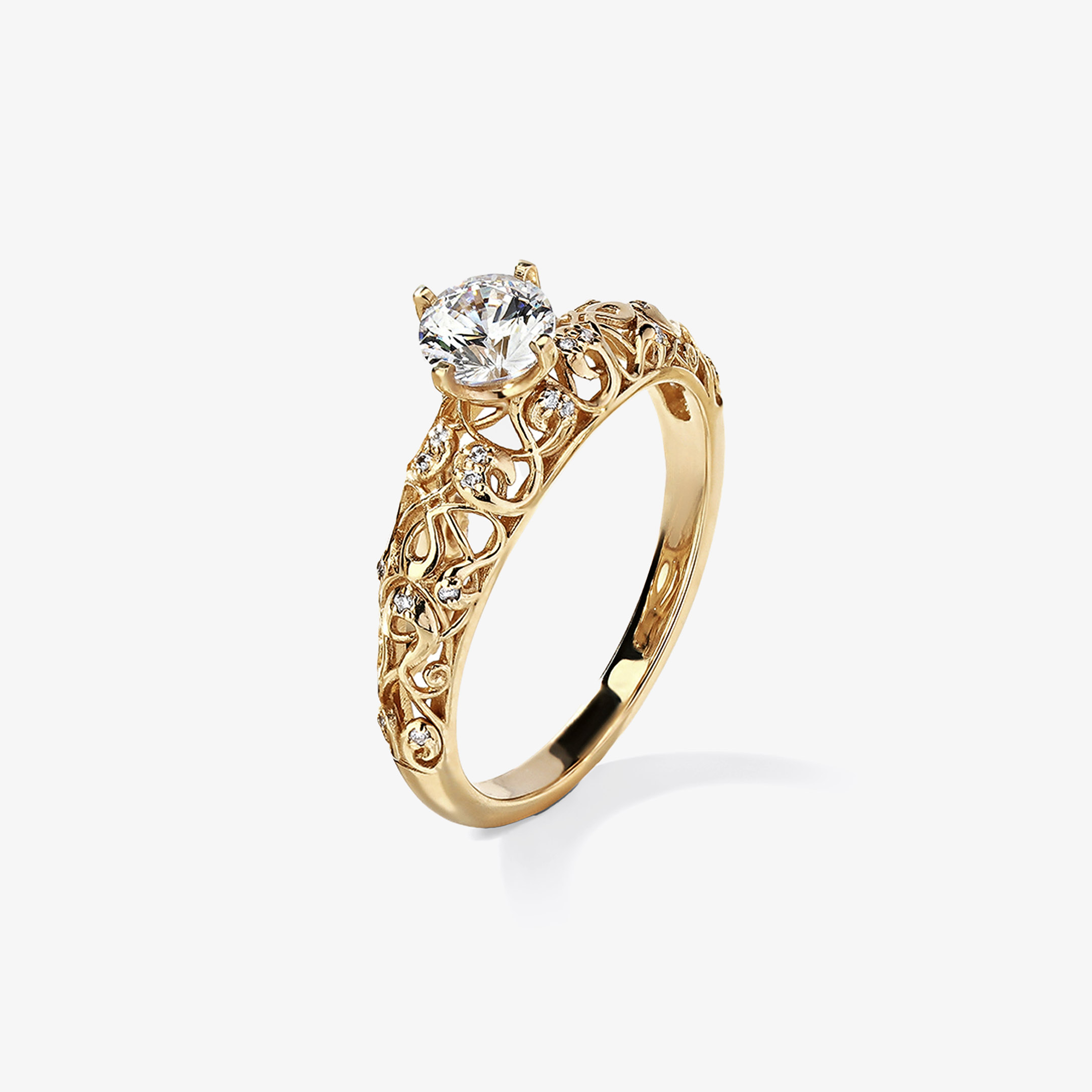 Ажурное дизайнерское кольцо 0.4 ct.